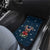 French Bulldog Reindeer Antlers Lights Car Mats with Red Green Winter Pattern Design - Wonder Print Shop