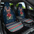 French Bulldog Reindeer Antlers Lights Car Seat Cover with Red Green Winter Pattern Design - Wonder Print Shop