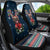 French Bulldog Reindeer Antlers Lights Car Seat Cover with Red Green Winter Pattern Design - Wonder Print Shop