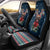 French Bulldog Reindeer Antlers Lights Car Seat Cover with Red Green Winter Pattern Design - Wonder Print Shop