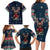 French Bulldog Reindeer Antlers Lights Family Matching Long Sleeve Bodycon Dress and Hawaiian Shirt with Red Green Winter Pattern Design - Wonder Print Shop