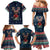 French Bulldog Reindeer Antlers Lights Family Matching Mermaid Dress and Hawaiian Shirt with Red Green Winter Pattern Design - Wonder Print Shop