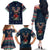 French Bulldog Reindeer Antlers Lights Family Matching Off The Shoulder Long Sleeve Dress and Hawaiian Shirt with Red Green Winter Pattern Design - Wonder Print Shop