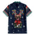 French Bulldog Reindeer Antlers Lights Family Matching Off The Shoulder Long Sleeve Dress and Hawaiian Shirt with Red Green Winter Pattern Design - Wonder Print Shop