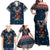 French Bulldog Reindeer Antlers Lights Family Matching Off Shoulder Maxi Dress and Hawaiian Shirt with Red Green Winter Pattern Design - Wonder Print Shop