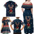 French Bulldog Reindeer Antlers Lights Family Matching Off Shoulder Maxi Dress and Hawaiian Shirt with Red Green Winter Pattern Design - Wonder Print Shop