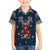 French Bulldog Reindeer Antlers Lights Kid Hawaiian Shirt with Red Green Winter Pattern Design - Wonder Print Shop