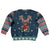 French Bulldog Reindeer Antlers Lights Kid Ugly Christmas Sweater with Red Green Winter Pattern Design - Wonder Print Shop