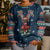 French Bulldog Reindeer Antlers Lights Kid Ugly Christmas Sweater with Red Green Winter Pattern Design - Wonder Print Shop