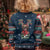 French Bulldog Reindeer Antlers Lights Kid Ugly Christmas Sweater with Red Green Winter Pattern Design - Wonder Print Shop