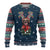 French Bulldog Reindeer Antlers Lights Ugly Christmas Sweater with Red Green Winter Pattern Design - Wonder Print Shop