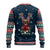 French Bulldog Reindeer Antlers Lights Ugly Christmas Sweater with Red Green Winter Pattern Design - Wonder Print Shop