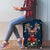 French Bulldog Reindeer Antlers Lights Luggage Cover with Red Green Winter Pattern Design - Wonder Print Shop