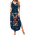 French Bulldog Reindeer Antlers Lights Summer Maxi Dress with Red Green Winter Pattern Design - Wonder Print Shop