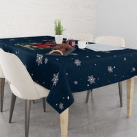 French Bulldog Reindeer Antlers Lights Tablecloth with Red Green Winter Pattern Design - Wonder Print Shop