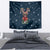 French Bulldog Reindeer Antlers Lights Tapestry with Red Green Winter Pattern Design - Wonder Print Shop