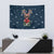 French Bulldog Reindeer Antlers Lights Tapestry with Red Green Winter Pattern Design - Wonder Print Shop