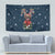 French Bulldog Reindeer Antlers Lights Tapestry with Red Green Winter Pattern Design - Wonder Print Shop