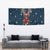 French Bulldog Reindeer Antlers Lights Tapestry with Red Green Winter Pattern Design - Wonder Print Shop