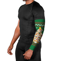 Corgi Dog Lights Corgi Bells Corgi All the Way Arm Sleeves wirh Green Snowflake Pattern Design - Wonder Print Shop