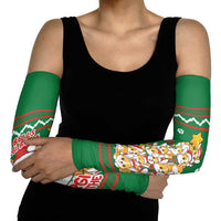 Corgi Dog Lights Corgi Bells Corgi All the Way Arm Sleeves wirh Green Snowflake Pattern Design - Wonder Print Shop
