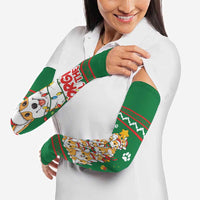 Corgi Dog Lights Corgi Bells Corgi All the Way Arm Sleeves wirh Green Snowflake Pattern Design - Wonder Print Shop