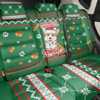 Corgi Dog Lights Corgi Bells Corgi All the Way Back Car Seat Cover wirh Green Snowflake Pattern Design - Wonder Print Shop