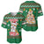 Corgi Dog Lights Corgi Bells Corgi All the Way Baseball Jersey wirh Green Snowflake Pattern Design - Wonder Print Shop