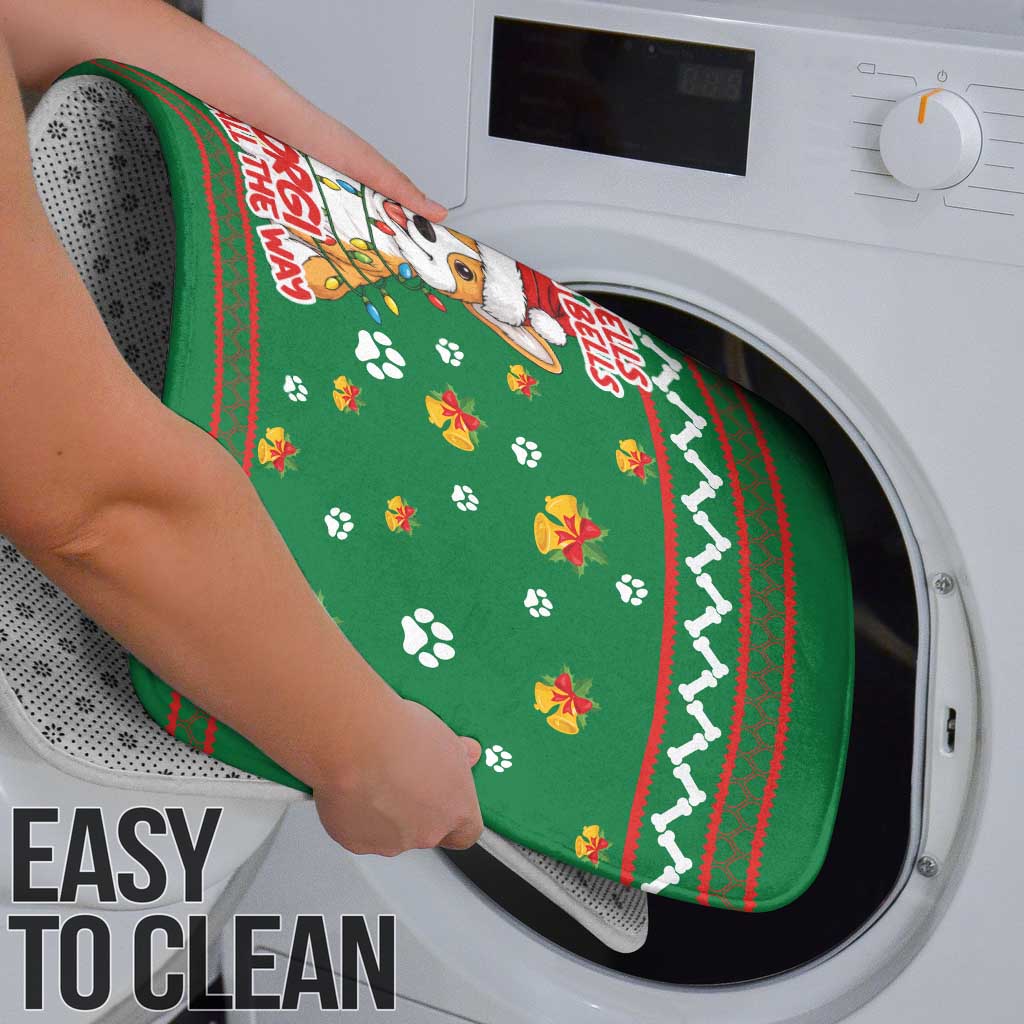 Corgi Dog Lights Corgi Bells Corgi All the Way Bathroom Set wirh Green Snowflake Pattern Design - Wonder Print Shop