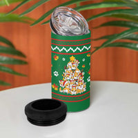 Corgi Dog Lights Corgi Bells Corgi All the Way 4 in 1 Can Cooler Tumbler wirh Green Snowflake Pattern Design - Wonder Print Shop