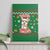 Corgi Dog Lights Corgi Bells Corgi All the Way Canvas Wall Art wirh Green Snowflake Pattern Design - Wonder Print Shop
