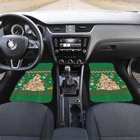 Corgi Dog Lights Corgi Bells Corgi All the Way Car Mats wirh Green Snowflake Pattern Design - Wonder Print Shop