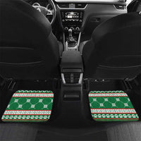 Corgi Dog Lights Corgi Bells Corgi All the Way Car Mats wirh Green Snowflake Pattern Design - Wonder Print Shop