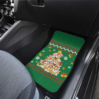 Corgi Dog Lights Corgi Bells Corgi All the Way Car Mats wirh Green Snowflake Pattern Design - Wonder Print Shop
