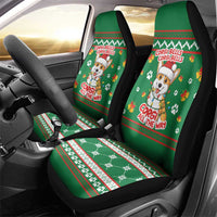 Corgi Dog Lights Corgi Bells Corgi All the Way Car Seat Cover wirh Green Snowflake Pattern Design - Wonder Print Shop