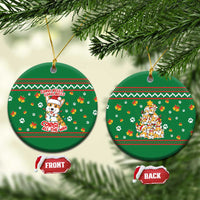 Corgi Dog Lights Corgi Bells Corgi All the Way Ceramic Ornament wirh Green Snowflake Pattern Design - Wonder Print Shop