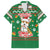 Corgi Dog Lights Corgi Bells Corgi All the Way Family Matching Off The Shoulder Long Sleeve Dress and Hawaiian Shirt wirh Green Snowflake Pattern Design - Wonder Print Shop