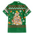 Corgi Dog Lights Corgi Bells Corgi All the Way Family Matching Off The Shoulder Long Sleeve Dress and Hawaiian Shirt wirh Green Snowflake Pattern Design - Wonder Print Shop