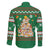 Corgi Dog Lights Corgi Bells Corgi All the Way Family Matching Off The Shoulder Long Sleeve Dress and Hawaiian Shirt wirh Green Snowflake Pattern Design - Wonder Print Shop
