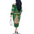 Corgi Dog Lights Corgi Bells Corgi All the Way Family Matching Off The Shoulder Long Sleeve Dress and Hawaiian Shirt wirh Green Snowflake Pattern Design - Wonder Print Shop