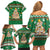 Corgi Dog Lights Corgi Bells Corgi All the Way Family Matching Off Shoulder Short Dress and Hawaiian Shirt wirh Green Snowflake Pattern Design - Wonder Print Shop