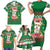 Corgi Dog Lights Corgi Bells Corgi All the Way Family Matching Short Sleeve Bodycon Dress and Hawaiian Shirt wirh Green Snowflake Pattern Design - Wonder Print Shop