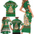 Corgi Dog Lights Corgi Bells Corgi All the Way Family Matching Short Sleeve Bodycon Dress and Hawaiian Shirt wirh Green Snowflake Pattern Design - Wonder Print Shop