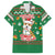 Corgi Dog Lights Corgi Bells Corgi All the Way Family Matching Short Sleeve Bodycon Dress and Hawaiian Shirt wirh Green Snowflake Pattern Design - Wonder Print Shop