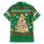 Corgi Dog Lights Corgi Bells Corgi All the Way Family Matching Short Sleeve Bodycon Dress and Hawaiian Shirt wirh Green Snowflake Pattern Design - Wonder Print Shop