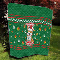 Corgi Dog Lights Corgi Bells Corgi All the Way Quilt wirh Green Snowflake Pattern Design - Wonder Print Shop