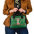 Corgi Dog Lights Corgi Bells Corgi All the Way Shoulder Handbag wirh Green Snowflake Pattern Design - Wonder Print Shop