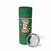 Corgi Dog Lights Corgi Bells Corgi All the Way Skinny Tumbler wirh Green Snowflake Pattern Design - Wonder Print Shop