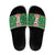 Corgi Dog Lights Corgi Bells Corgi All the Way Slide Sandals wirh Green Snowflake Pattern Design - Wonder Print Shop