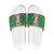 Corgi Dog Lights Corgi Bells Corgi All the Way Slide Sandals wirh Green Snowflake Pattern Design - Wonder Print Shop